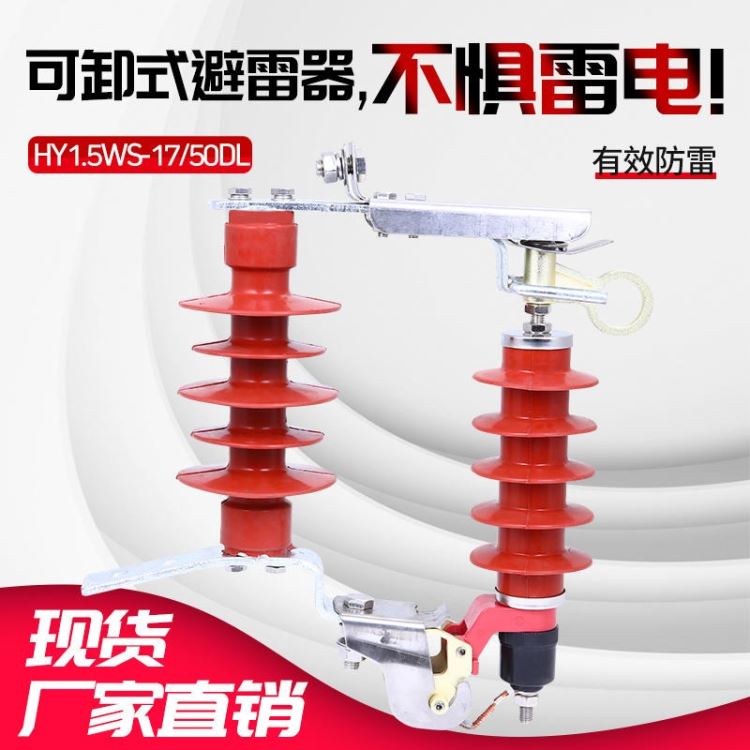 厂家直销 10KV 高压可卸式氧化锌避雷器 HY5WS-17/50DL-TB 10KV高压跌落式避雷器 源头厂家