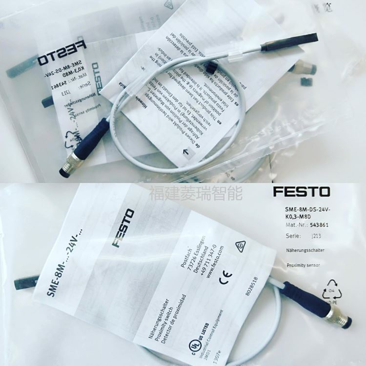 菱瑞FESTO/费斯托传感器SME-8M-DS-24V-K-1-M12接近开关销售