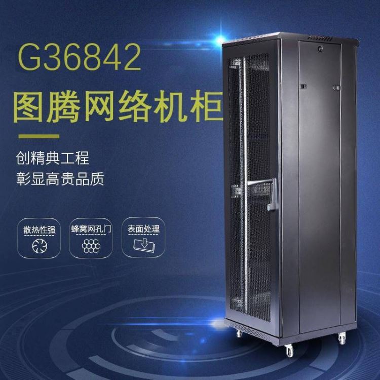 TOTEN图腾 G36842 网孔门 玻璃门 2米19寸 监控电脑 42u网络机柜