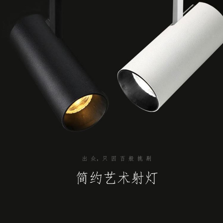 led轨道灯  射灯  导轨灯  COB光源大功率灯  背景墙家用展厅轨道灯 可旋转轨道射灯25W