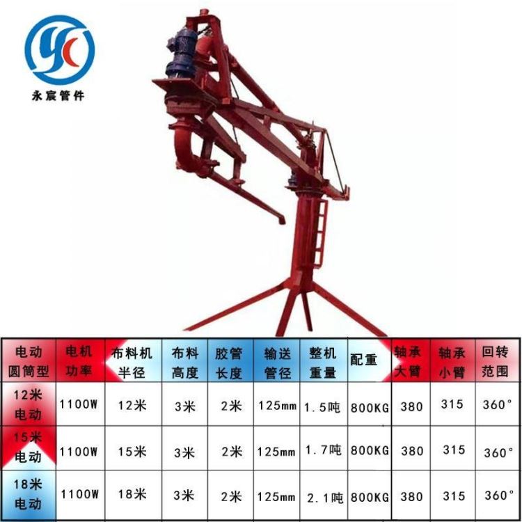 电动布料机  咏宸混凝土机械电动布料机  15米立架式电动布料机