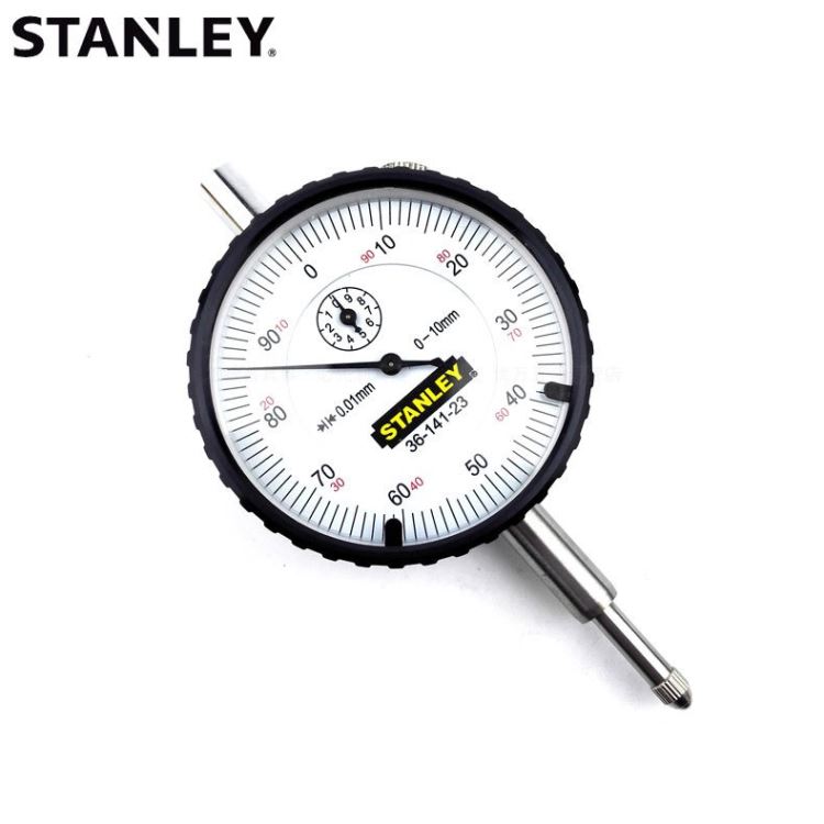 史丹利工具百分表0-10mm防水防震百分表金属外壳36-141-23    STANLEY工具