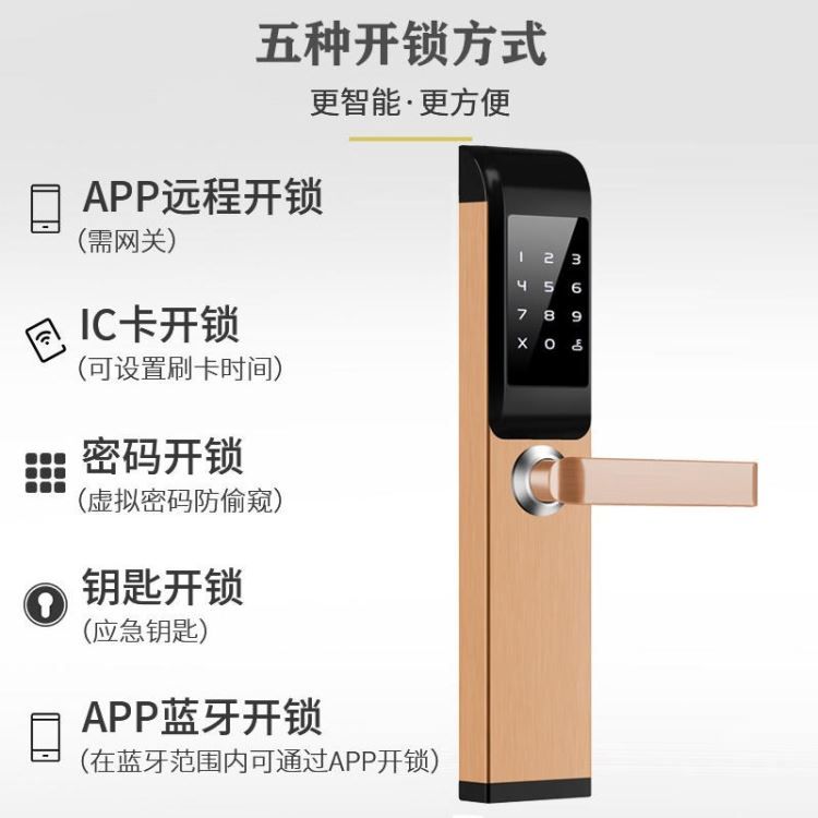 手机远程app智能密码锁 蓝牙远程修改密码锁 民宿木门防盗门专用密码锁手机管理密码通通锁