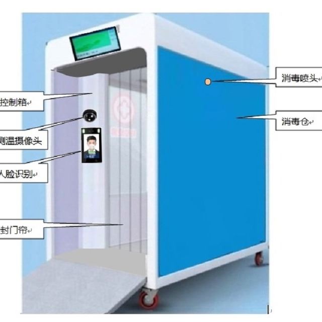 东莞红外测温门 测温数据21寸大屏显示 人脸比对同时快速测温
