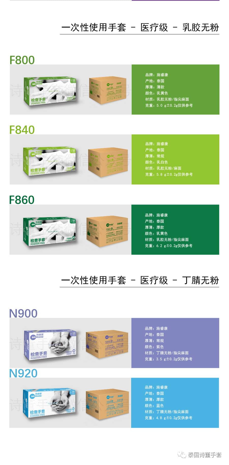 加厚乳胶手套 一次性手套 无粉，更易于穿戴 施睿康f840中号M 现可发