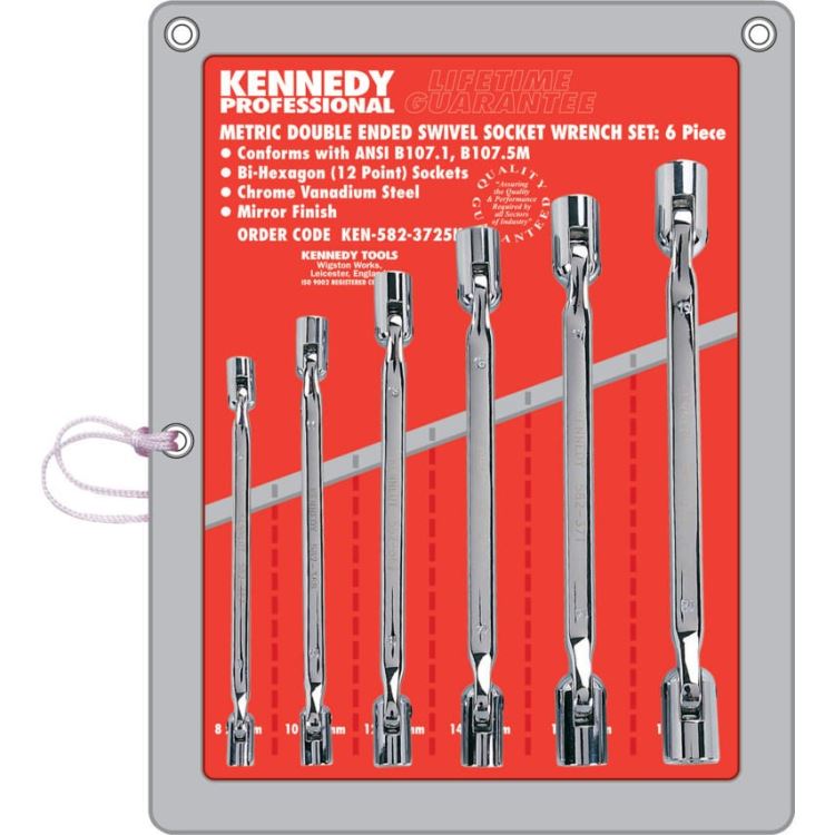 肯尼迪KENNEDY公制全抛光双头旋转梅花套筒扳手8-19mm 克伦威尔工具