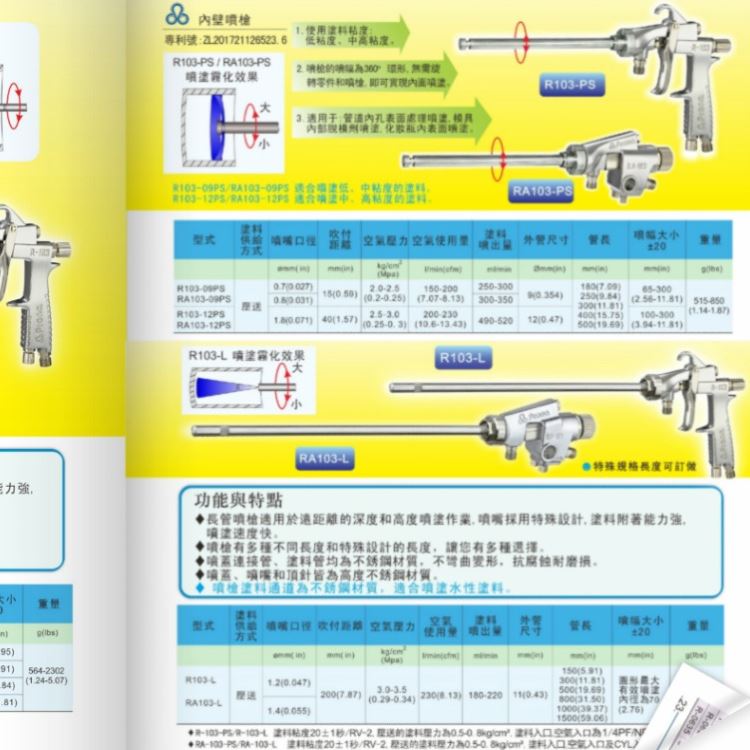 prona/宝丽万向长杆手动喷枪R103-PS prona/宝丽内壁长杆喷枪 宝丽偏角喷枪 直角喷枪