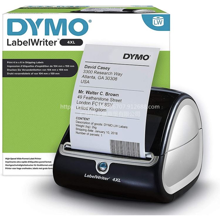 美国达美DYMO Label Writer4XL英文版便携式标签打印机标签机色带及耗材2114849条码打印机办公设备