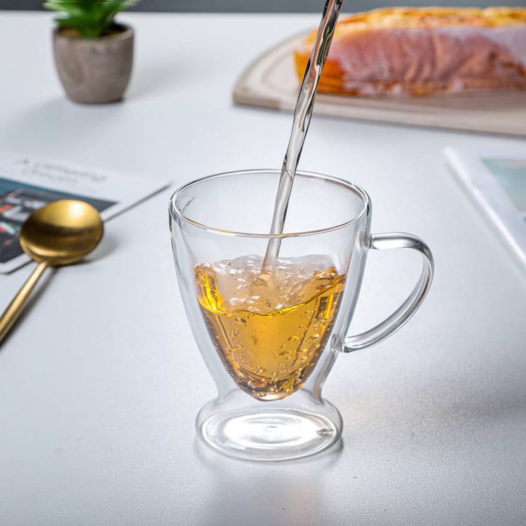 高硼硅双层玻璃水杯 咖啡杯玻璃水杯 亿诺 麦片杯 常年出售