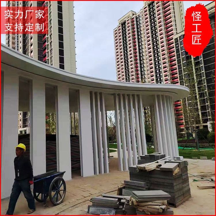 怪工匠 景区不锈钢廊架 不锈钢景观亭 镀锌管廊架制作 金属廊架定制