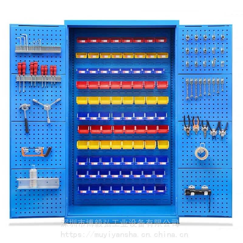 工业级工具柜 双开门零件柜 抽屉防盗工具柜 五金加厚带锁储物柜