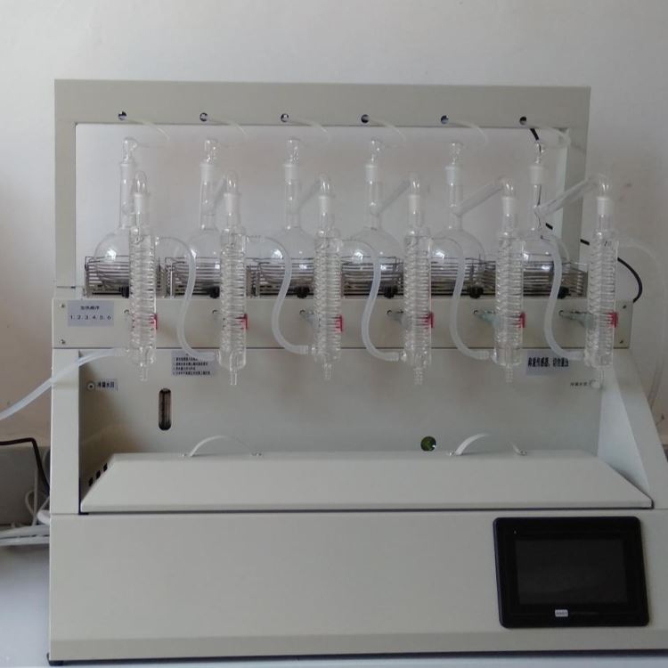 氨氮蒸馏装置500ml凯氏烧瓶氮球直型冷凝管导管一体化蒸馏仪BA-ZL6A