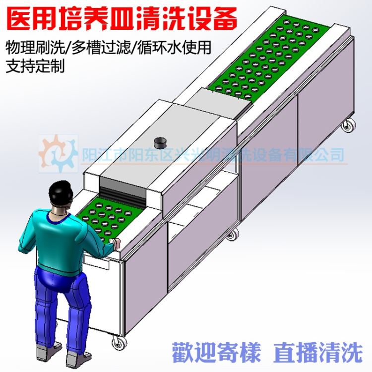 非标清洗机厂家 医用培养皿清洗设备 全自动毛刷清洗  清洗有机物