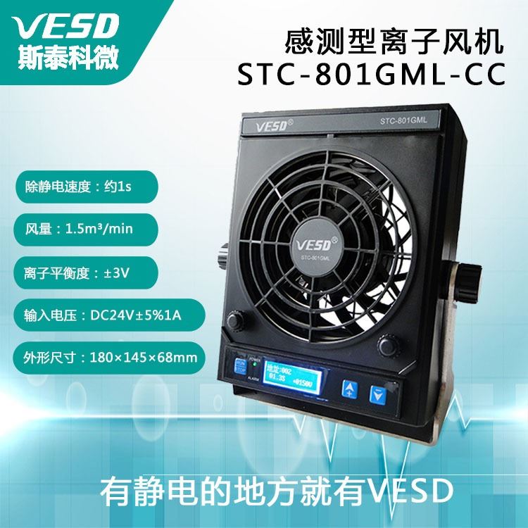 VESD 感测型智能联网监控离子风机STC-801GML-CC 风量大 江苏供应