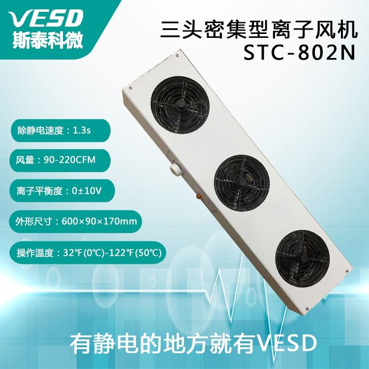 VESD 除静电设备 离子风机STC-802N 三头密集型悬挂式风机 上海