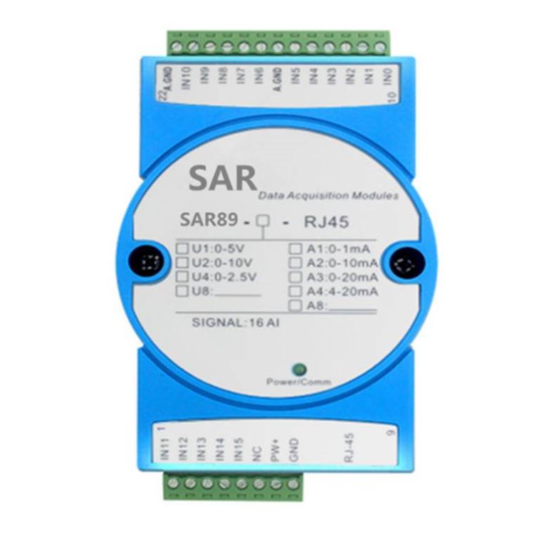 0-10V/0-5V模拟量转RJ45以太网数据采集模块、数字转换器