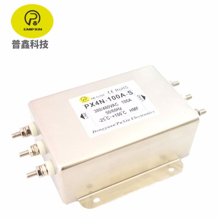 普鑫EMIPXIN三相滤波器PX4N-100A-S大功率380V/480VAC100A高品质双级变频器  系统滤波元件