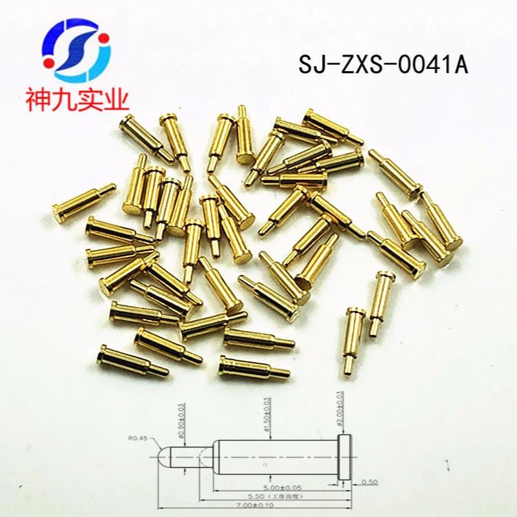 顶针，SJ-ZXS-0041A1P顶针，1Pin POGOPIN连接器，单头弹POGOPIN,