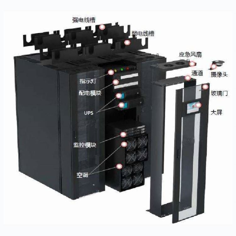 吉林省延边朝鲜族自治州 服务器机柜 冷通道单排机柜微模块数据中心机房 网络机柜 一体化机柜 英特锐科