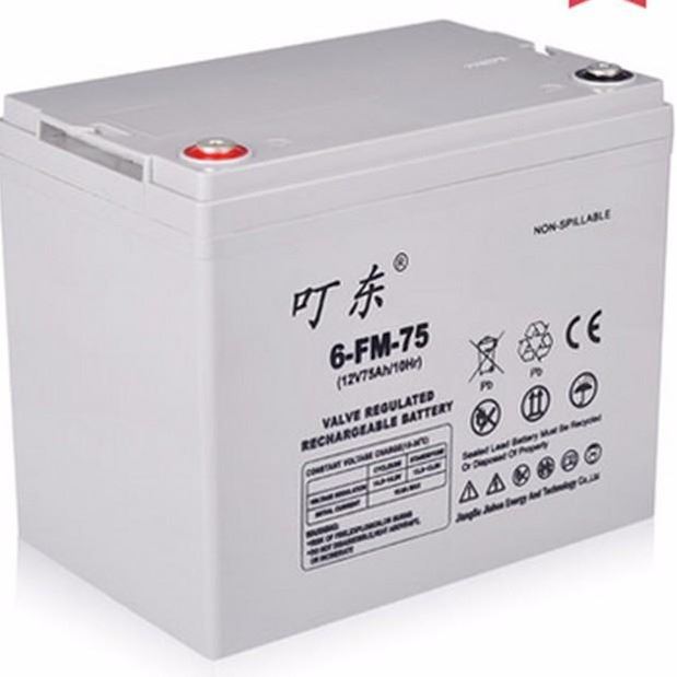 叮东蓄电池 6-FM-75 12V75AH 免维护铅酸蓄电池 UPS 路灯胶体 太阳能电瓶 代理报价