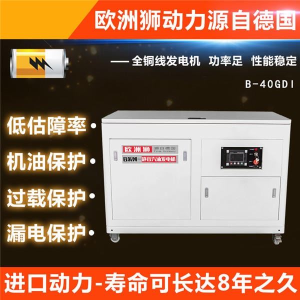 静音式30kw四缸水冷汽油发电机组厂家,欧洲狮动力